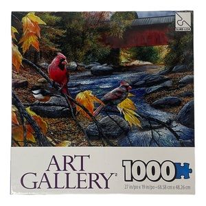 Puzzle Fall Feathers & Foliage 1000 Piece Red Birds Outdoor Nature Art Cardinals
